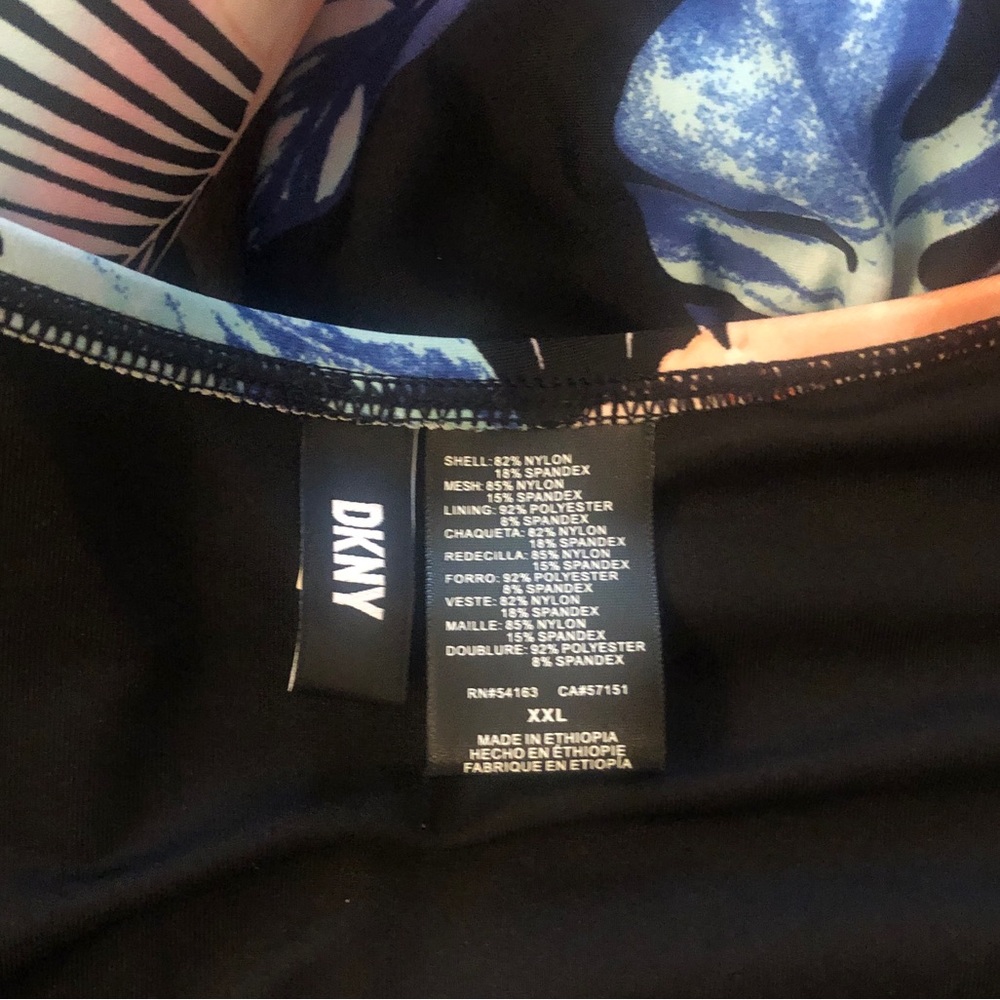 NWT DKNY Floral Halter Style One Piece Swimsuit Size XXL - Picture 8 of 9